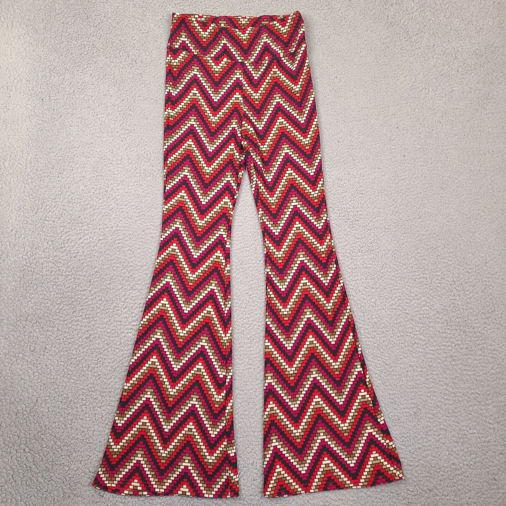 No Boundaries Leggings Womens Small (3-5) Brick Tetris Bell Bottoms Flare Hippie